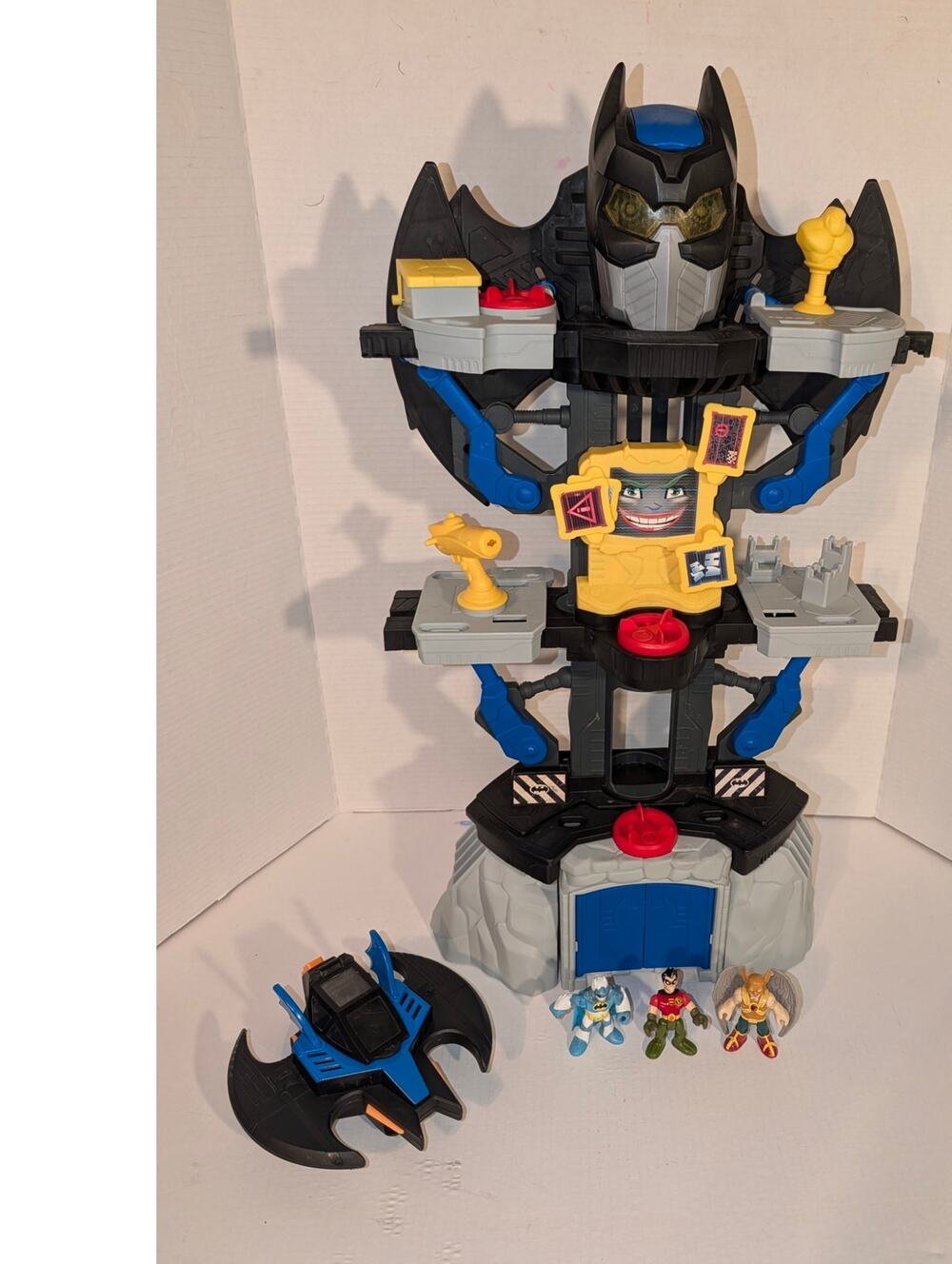 Fisher Price Imaginext Batman Transforming Bat Cave Lot Works 3 Figures